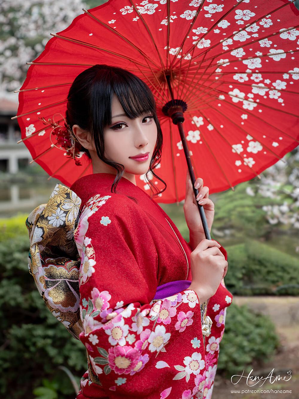 雨波_HaneAme 赤紅和服2